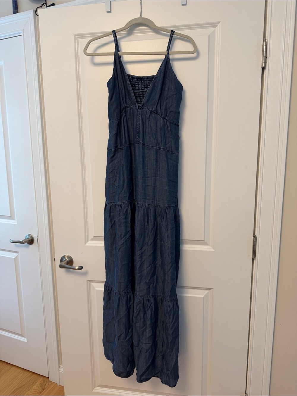 Velvet Heart Indigo Blue Tiered Maxi Dress with V-Neck
